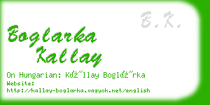 boglarka kallay business card